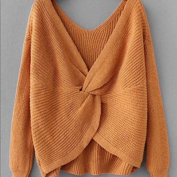 SHEIN Sweaters - Twist back drop shoulder sweater